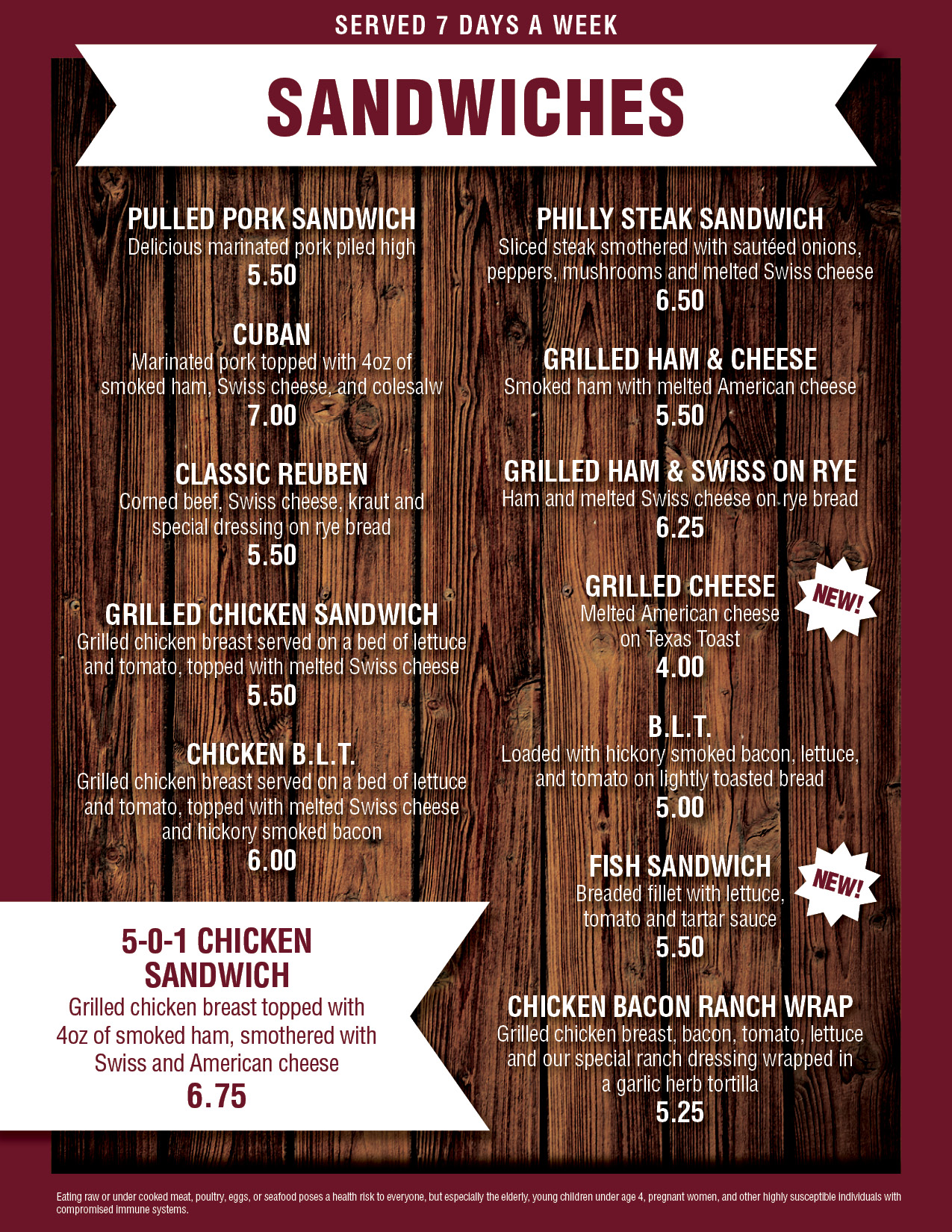 Restaurant Food Bar & Grill 501 Sports Bar Marshfield WI Five